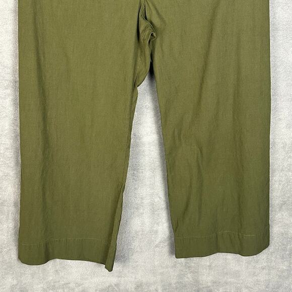 Maeve Anthropologie Pants Womens 32 Green Colette Wide Leg Crop Stretch Preppy - Picture 3 of 12